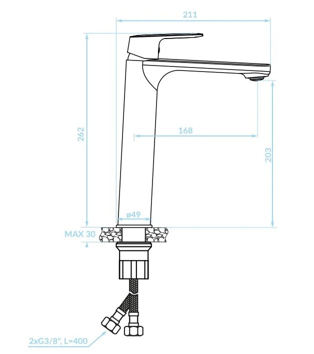 GAVA czarna bateria do łazienki